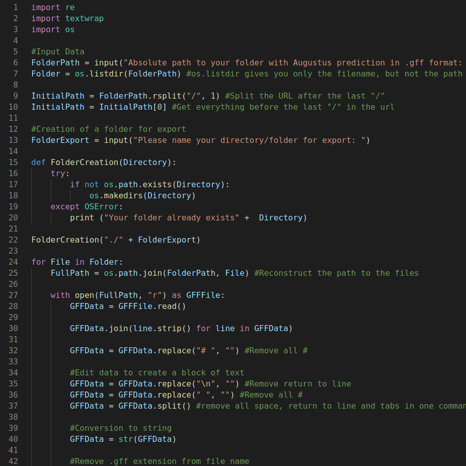 Screenshot with Python 3 code